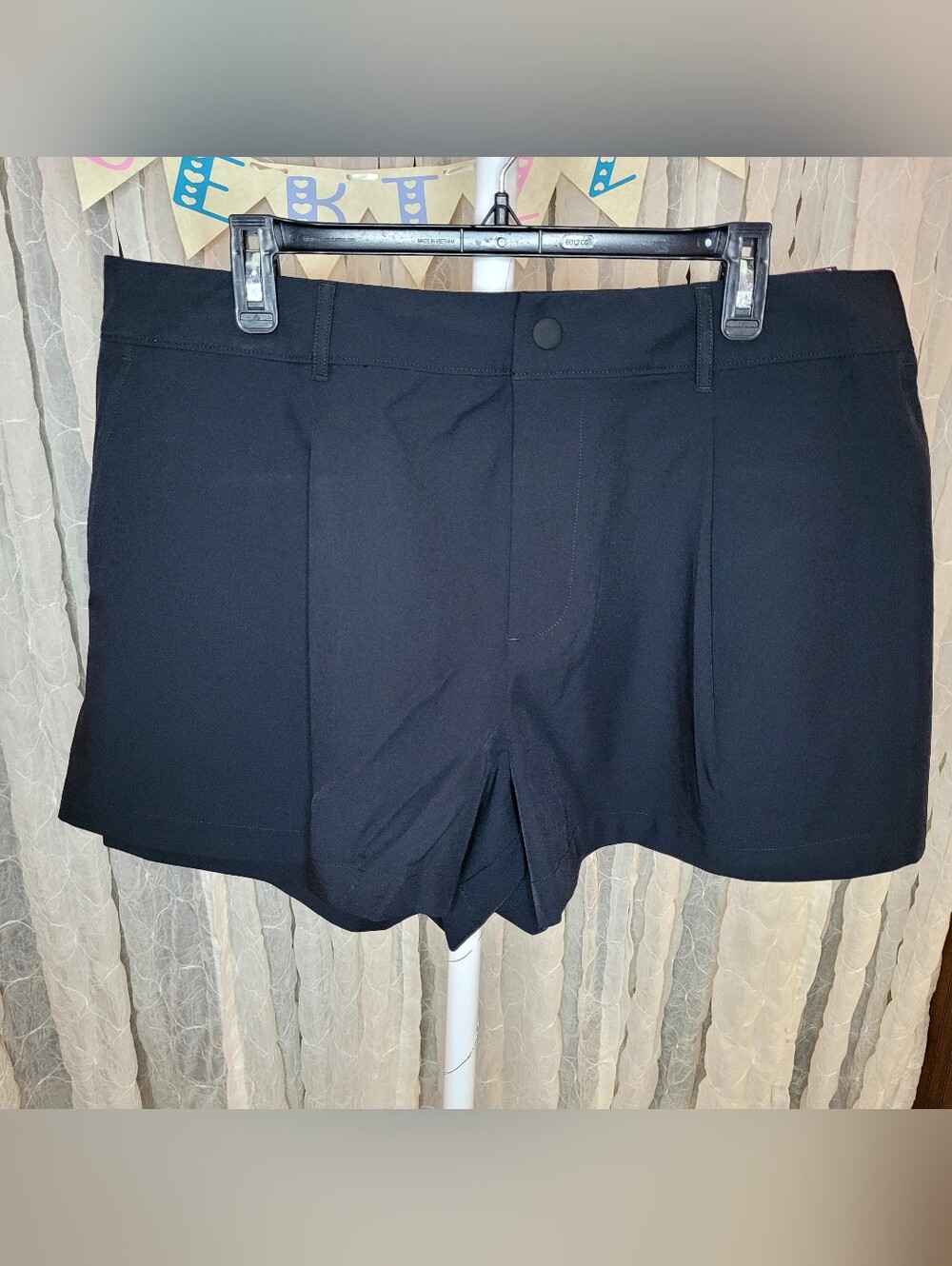All In Motion Black High Rise Athletic Golf Shorts Elastic Waist Band Size XL